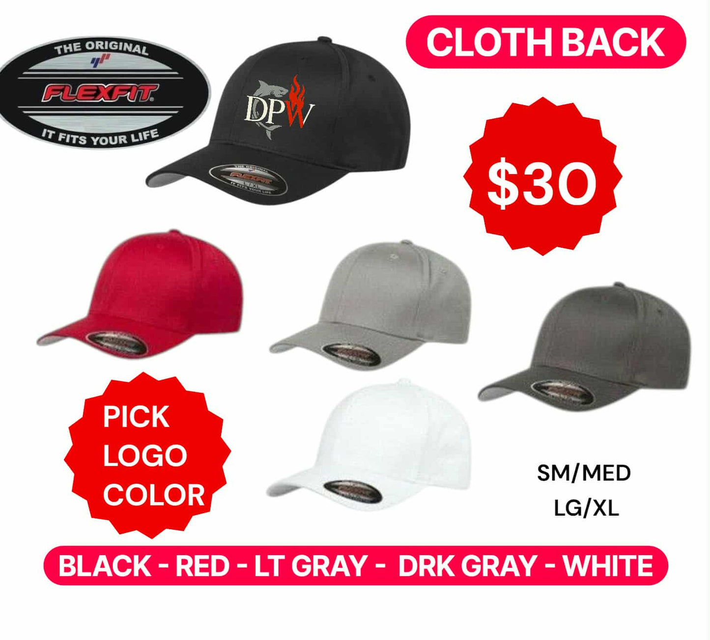 DPW- FLEX FIT HAT - ALL CLOTH BACK