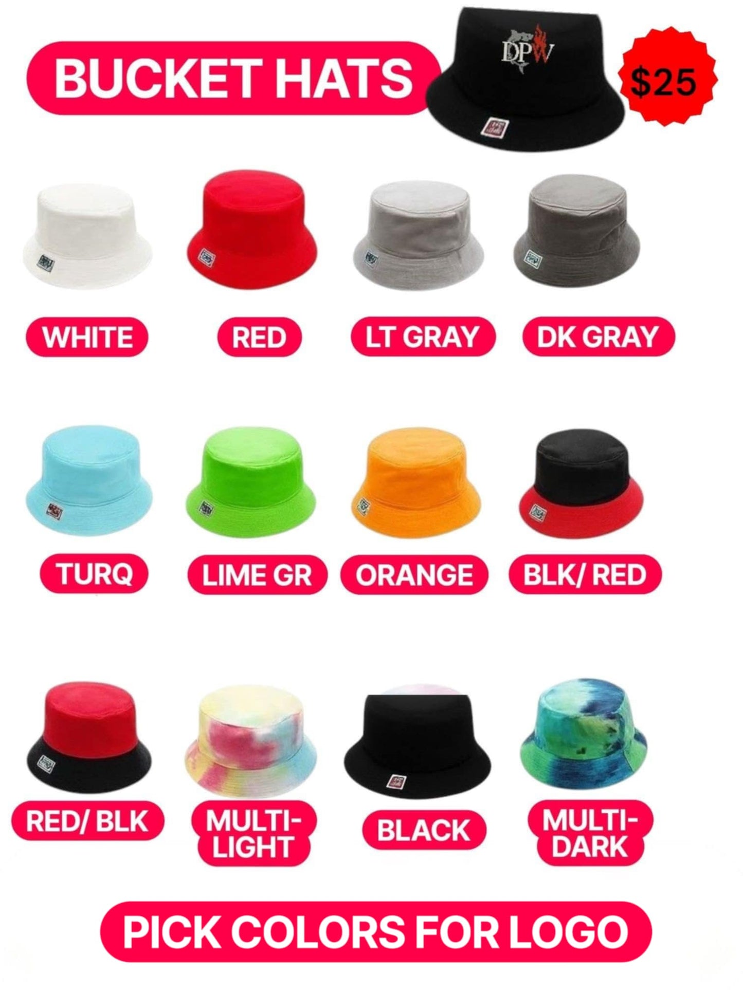 DPW- Bucket Hat - MULTIPLE COLORS- LIMITED EDITION
